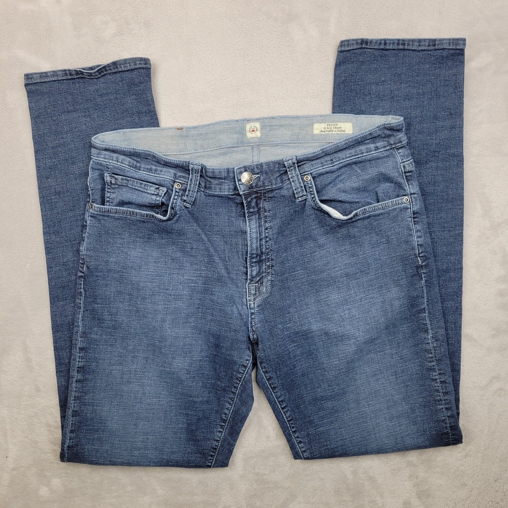 Agave Jeans Men 38 Slim Straight Rocker 11R Solana Stone Blue Denim‎ Pants Adult